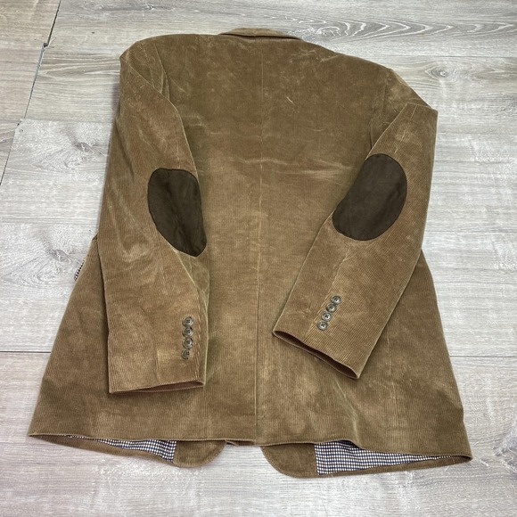 Saddlebred Blazer Mens 44L Brown Corduroy Heritage Sport Coat Elbow Patches - Picture 4 of 12